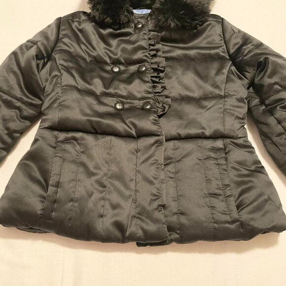Rothschild Black Hooded Jacket Kids Girls Small 7/8 Coat - Picture 3 of 16